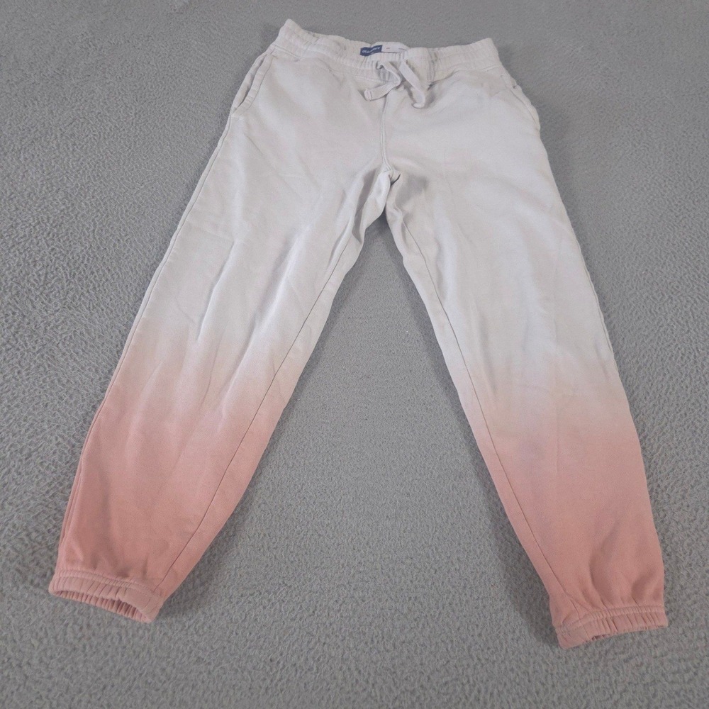 Old Navy Sweatpants Womens XS Pink Dip-Dye Cotton Blend Fleece Tapered Joggers
